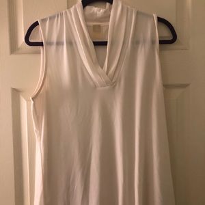 Anne Klein sheer cream sleeveless blouse Lg